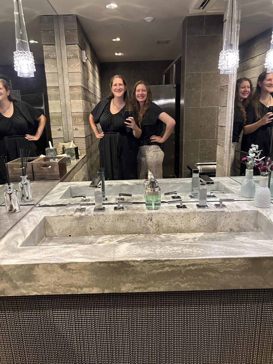 FIGS bathroom selfie