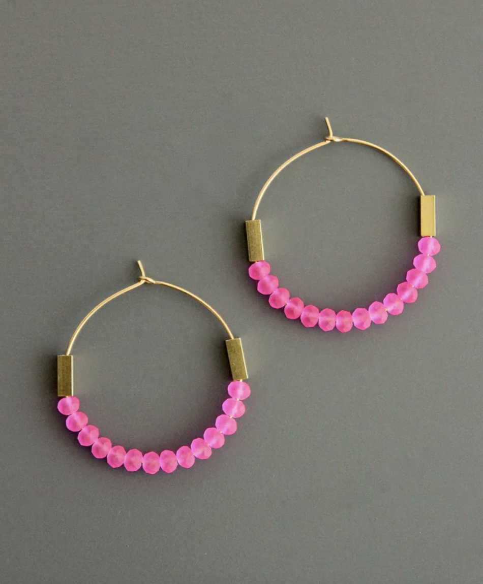 Pink and Gold Earrings